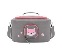 JP Journey Bolsa para Toniebox - BoxBag para Figuras, Caja y Accesorios en Viaje y Coche, Zorro Gris y Rosa, 28 x 18 x 14 cm, Bandolera, Zorro Gris y Rosa, 28 x 18 x 14 cm, Bolso de Hombro