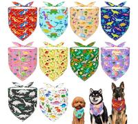 JpGdn Paquete de 10 bandanas de dinosaurio para perros de raza XS, rosa, morado, amarillo, azul, pañuelo triangular, baberos para niños y niñas, disfraz de aseo