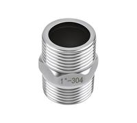 JPGhaha Adaptador 1'' Rosca Macho Roscado Conector Doble Pezón Hexagonal de Acero Inoxidable 304 Macho a Macho Recto Conector Roscado Macho para Unir una Tubería con Grupo de Presión de Agua 2PCS