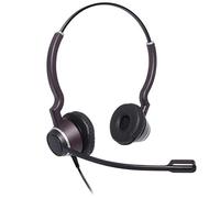 JPL Auriculares binaurales HAC-2, con Cable, Centro de Contacto/Oficina Profesional, Compatible con HAC, Sistema de desconexión rápida (QD), Adecuado para usuarios con discapacidad auditiva y