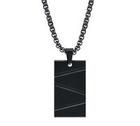Jpltlvy Collar minimalista geométrico con colgante rectangular de acero inoxidable con diseño de etiqueta para hombre, unisex, uso diario y regalos