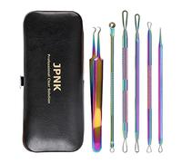 JPNK Kit de eliminación de acné para eliminar puntos negros, 6 unidades, con bolsa de cuero, colorido