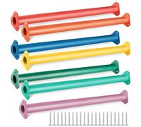 JPOIP Juego de peldaños de Escalera de Barras de Mono de Acero de 22 Pulgadas de 7 Colores para Patios Traseros, Parque Infantil y niños, Kit de Escalada en Interiores y Exteriores (Paquete de 14)