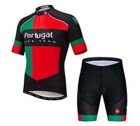 JPOJPO Conjunto de Camiseta de Ciclismo para Hombre, Tops de Bicicleta de Manga Cort Pantalón Corto Acolchado 5D de Verano de Secado Rápido S-3XL
