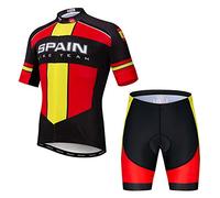 JPOJPO Conjunto de Camiseta de Ciclismo para Hombre, Tops de Bicicleta de Manga Cort Shorts con Acolchado 5D de Verano de Secado Rápido S-3XL