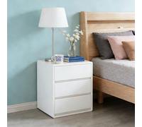 JPQTRYDRIS Mesilla De Noche De Madera Maciza con 3 Cajones De Almacenamiento, Tamaño: 45 × 40 × 45 Cm, Sin Instalación. Mesillas De Noche Dormitorio para Salón, Pasillo O Entrada(White)