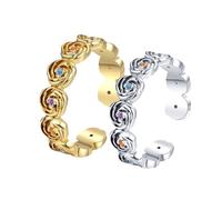 JPSSJGYH Anillo de espíritu inquebrantable, anillo de apertura de la flor de la rosa vintage, joyería inspiradora regalos para las mujeres (2pcs)