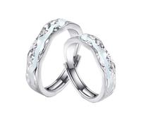 JPSSJGYH Anillo luminoso magnético linfático, anillo de diamante de moissanita de iones de titanio, anillo luminoso ajustable para parejas