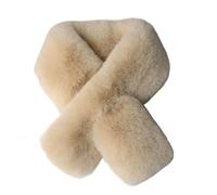 JPSSJGYH Bufanda de Cuello de Piel para Mujer, Bufandas de Piel sintética de Invierno, Bufanda de Felpa Gruesa Que combina con Todo, Calentador de Cuello para Clima frío (One Size,Khaki)