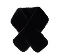 JPSSJGYH Bufanda de Cuello de Piel para Mujer, Bufandas de Piel sintética de Invierno, Bufanda de Felpa Gruesa Que combina con Todo, Calentador de Cuello para Clima frío (One Size,Black)