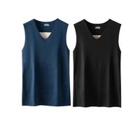JPSSJGYH Tank Top Termico per gli uomini, Inverno Caldo Base Strato Tank Top, biancheria Intima fredda per indossare Casual (2pcs B,XXL)