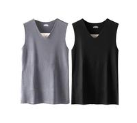 JPSSJGYH Tank Top Termico per gli uomini, Inverno Caldo Base Strato Tank Top, biancheria Intima fredda per indossare Casual (2pcs C,XXL)