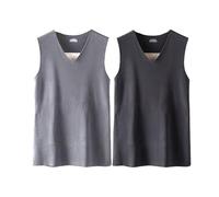JPSSJGYH Tank Top Termico per gli uomini, Inverno Caldo Base Strato Tank Top, biancheria Intima fredda per indossare Casual (2pcs A,XXL)