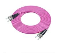 JPVLCNDJ Cable de conexión de fibra ST-ST OM4 dúplex 20m 30m 100m ST DX cable multimodo 1m2m3m5m7m10m puente de fibra óptica(5m 10pcs OM4)