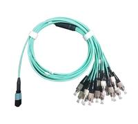 JPVLCNDJ Puente de fibra óptica hembra de 8 núcleos OM4 OM3 MPO-FC tipo B 40G/100G paquete con varios modos de funcionamiento rosa rojo 3,0mm(8C female OM3 3m)