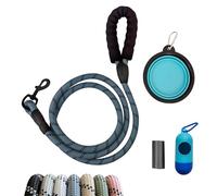 JPWET - Juego de 4 correas de entrenamiento para perros, correas de 1,8 m con mango acolchado suave, gancho reflectante resistente, cuenco de viaje plegable, bolsas para excrementos a prueba de fugas