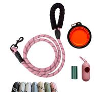 JPWET - Juego de 4 correas de entrenamiento para perros, correas de 1,8 m con mango acolchado suave, gancho reflectante resistente, cuenco de viaje plegable, bolsas de excrementos a prueba de fugas y