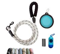 JPWET - Juego de 4 correas de entrenamiento para perros, correas de 1,8 m con mango acolchado suave, gancho reflectante resistente, cuenco de viaje plegable, bolsas de excrementos a prueba de fugas y