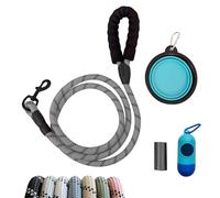 JPWET - Juego de 4 correas de entrenamiento para perros, correas de 1,8 m con mango acolchado suave, gancho reflectante resistente, cuenco de viaje plegable, bolsas de excrementos a prueba de fugas y
