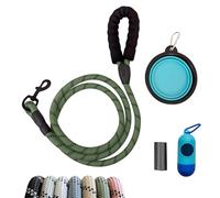 JPWET - Juego de 4 correas de entrenamiento para perros, correas de 1,8 m con mango acolchado suave, gancho reflectante resistente, cuenco de viaje plegable, bolsas para excrementos a prueba de fugas