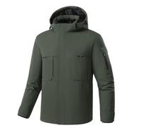 JPXJGT Chaqueta Calefactable Térmica Calefactada Eléctrica para Mujer y Hombre 3 Niveles de Temperatura Calefacción 9 Zonas Ideal para Acampar S-5XL(Color:Green,Size:4XL)