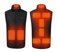 JPXJGT Hombre Chaleco calefactable 9 Elementos de Calefacción Fibra Carbono S-8XL(Color:Black,Size:5XL)