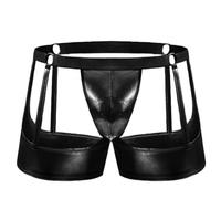 JPXJGT Hombre Cuero Calzoncillos Boxer Lencería Erótica Pantalones Cortos Bañador