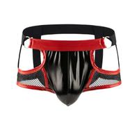 JPXJGT Hombre Jockstrap Lencería Tanga Erotico Béxer Calzoncillos Suspensorios Gay M-2XL (Black Red,M)
