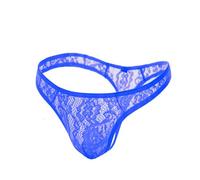 JPXJGT Hombre Jockstrap Suspensorio Tanga Encaje Gay Hollow Slip Transparente S-4XL(Blue,4XL)
