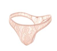 JPXJGT Hombre Jockstrap Suspensorio Tanga Encaje Gay Hollow Slip Transparente S-4XL(Nude,M)