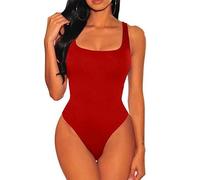 JPXJGT Mujer Bodysuit Fajas Reductoras Shapewear Body Moldeador Tanga Moldeadora Control de Abdomen Levantar Los GlúTeos (Color:Red,Size:M)