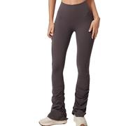 JPXJGT Mujer Pantalones Acampanados Cintura Alta Flared Bootcut Elásticos Leggins Deportivos para Yoga Fitness Casual Jogging Danza Trabajo (Size:L,Color:gris)