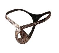 JPXJGT Tangas para Hombre Sexy Slips de Cuero Calzoncillos Sexy Ropa Interior Jockstrap Suspensorio Thong (Color:Gold,Size:M)