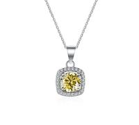 JPXXFM 1 a 2 D Color Micro incrustado Collar Collares Collares Square Square para mujeres - Cumpleaños de San Valentín