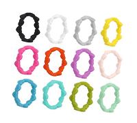JPXXFM 12 piezas de joyería de dedo de banda de silicona de 12 piezas para altas de boda deportivas Juego de anillo de silicona Material flexible Diseño elegante a prueba de rasguño