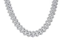 JPXXFM 18K Plated 17.72-23.62 Inches Moissanite Necklace Mens Lab Grown Diamond Chain Boys Collarbone Moissanite Chain Cuban Chain Necklace For Mens