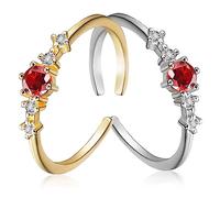 JPXXFM 2 piezas anillos de piedras preciosas para mujeres joyas de boda elegantes anillos de los dedos diseño delicado para compromiso y ropa y colores diarios