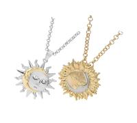 JPXXFM 2 uds collar con colgante de luna y sol collar de luna elegante cadena de suéter para familiares amigos parejas joyería encantadora para mujeres