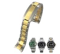 JPXXFM 20mm 316L Stainless Steel Curved End Watchband Fit for Fine-Tuning Pull Button Clasp Watch Strap