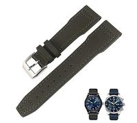 JPXXFM 21mm 20mm Nylon Calfskin Black Blue Green Watch strap Fit for IWC IW377714 MARK18 PILOT STOP GUN Leather Watchbands