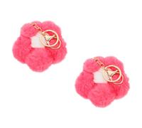 JPXXFM 2pcs Fluffy Flower Model Rings Bag y Pendants Key Accesorios decorativos lindos para mujeres