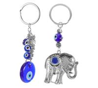 JPXXFM 2pcs Lucky Charm Charmingo Blue Elephant y Aloy Aleación Llave de decoración colgante Costeo para llaves del automóvil Mochila mochila