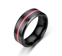 JPXXFM 3 Styles Classic Rings de boda de 8 mm para un anillo de acero inoxidable para hombres Negro con anillo de compromiso de ritmo de color azul naranja rosa