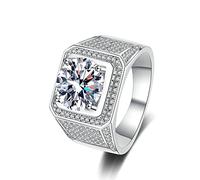 JPXXFM 925 Anillos de Compromiso para Mujeres, Boda de Mujeres con moissanite/circonía cúbica geométrica