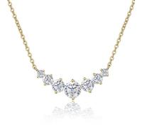 JPXXFM Accesorios de joyería, collar simple de moissanita de 2.8 quilates para mujer, corte redondo, color D, collar con colgante de diamante creado en laboratorio, perfecto para uso diario, fiestas