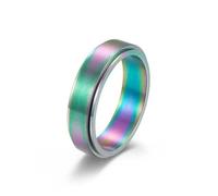 JPXXFM Anillo de acero inoxidable rotativo mate para que las parejas propongan el matrimonio; Anillo de acero de titanio para el dedo anillo de color arcoíris