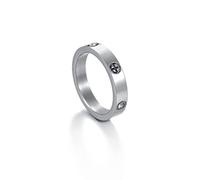 JPXXFM Anillo de amor de color de rosa de acero inoxidable de moda para mujeres pareja CZ anillos de cristal joya de marca de lujo regalo de boda колцц