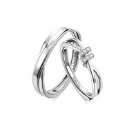 JPXXFM Anillo de bodas, anillos de promesa para parejas cristal 925 anillo plateado juego para ella