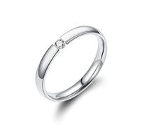 JPXXFM Anillo de circón Crystal Lindo rosa plateado Ringo Ring de dedo para mujeres Compromiso de mujeres Joyas de moda de anillo simple