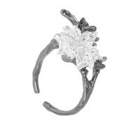 JPXXFM Anillo de flores de mandala único en joyas de aleación de mujeres de moda y elegante para ocasiones